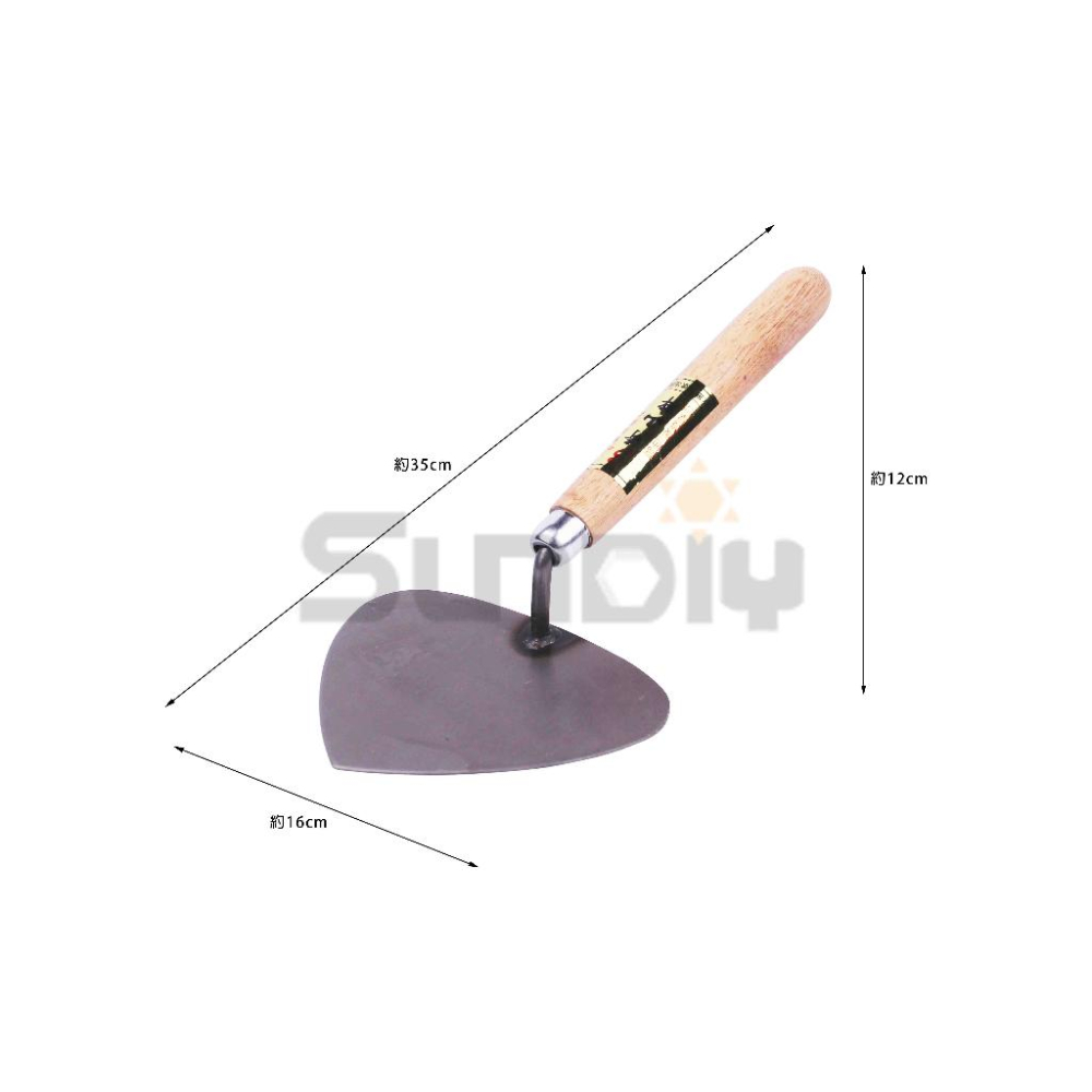 (燦光五金)高地/高地/土水/泥作/水泥抹刀/抹刀/推刀/木柄/抹平刀/灰匙 2#中/3#小 A級白碳鋼-厚-細節圖3