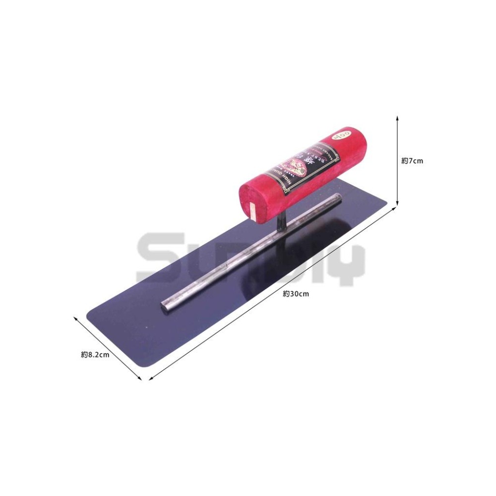 (推刀)蝶印 角推刀.A/鐵抹刀/鋼抹刀/水泥抹刀/推刀/鋼刀/泥做/批土/平整(1尺)-(寬9.5/窄8cm)橘盒-細節圖2