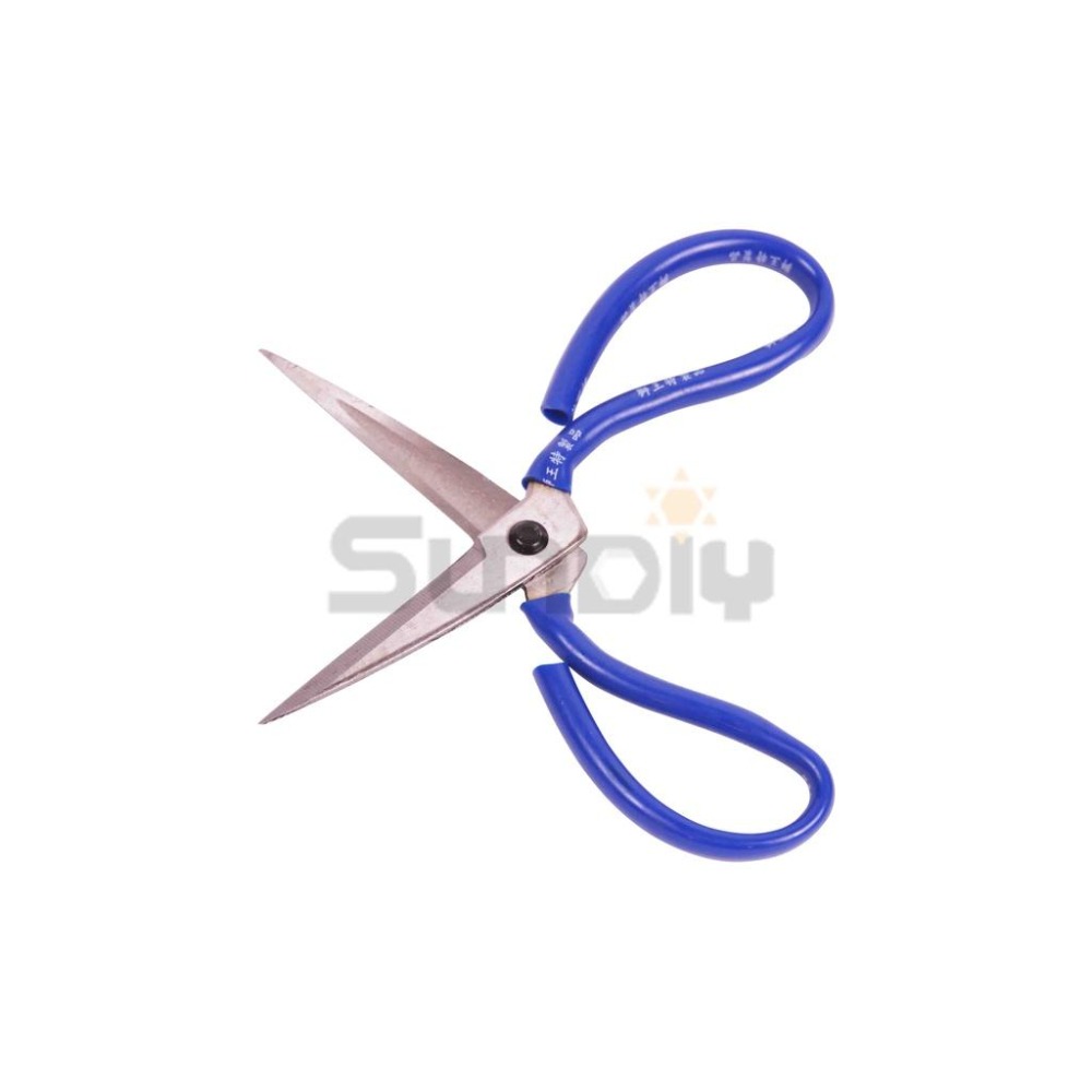 (手工具-剪)獅王 鋼製包用剪/包用剪/萬能剪/事務剪/剪刀/料理剪/家事剪/加工剪/裁縫剪-(9吋)藍柄-細節圖2