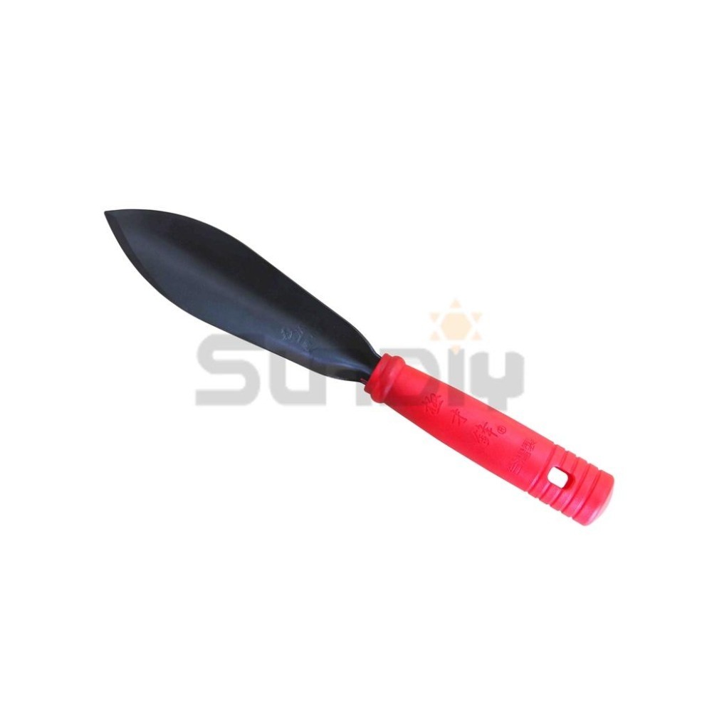 (花鏟)極才鋒 桃型黑鋼菜也/鏟子/土鏟仔/菜園挖土/菜鏟/移植鏟/鋤耙鏟/菜苗工具/紅PVC柄(小/紅頭) A8-細節圖2