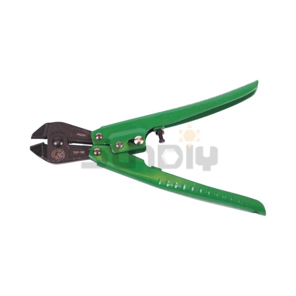 (手工具-剪)武士工具 斜口鋼絲剪/鋼絲剪/鋼絲鉗/鐵絲鉗/鋼炮/鐵線剪/破壞剪 8＂-(TOP-168)綠柄-細節圖3