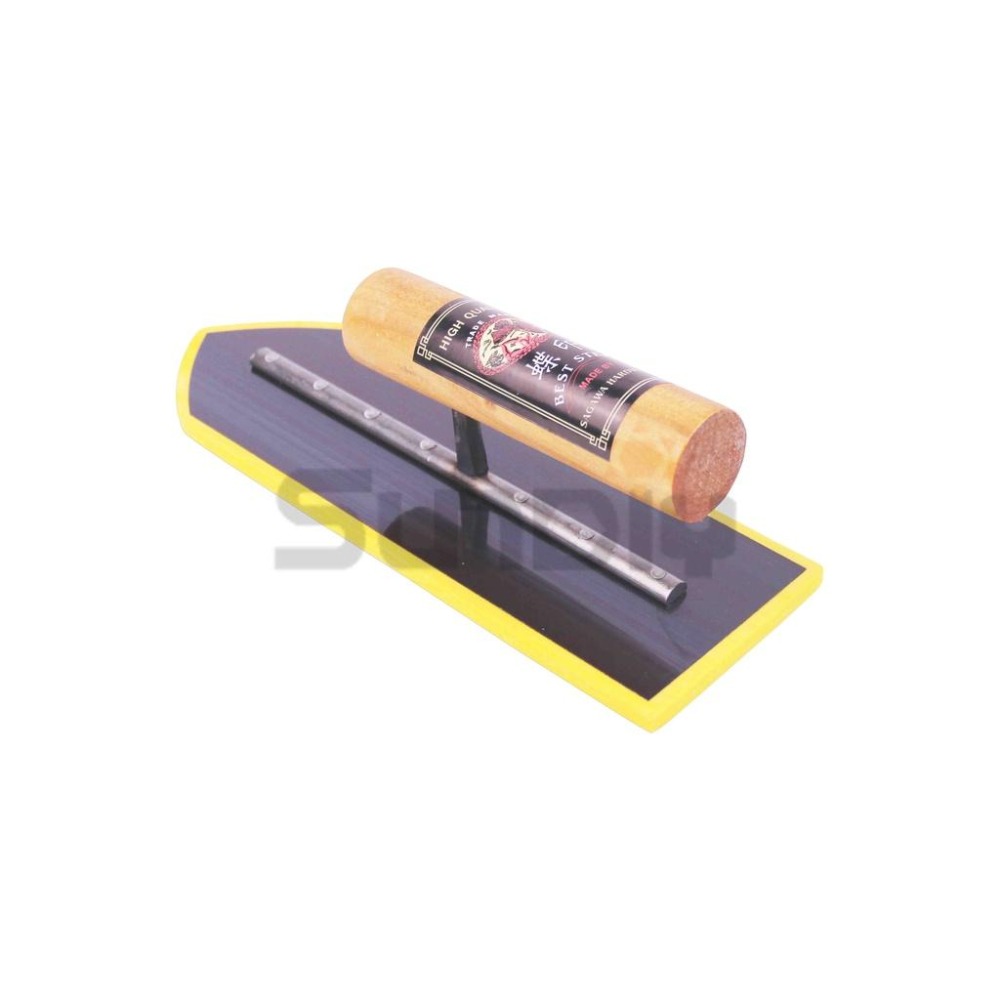 (抹刀)蝶印 海棉抹刀/尖推刀/鐵抹刀/鋼抹刀/水泥抹刀/推刀/鋼刀/泥做/批土/平整-240mm(黃)-細節圖4