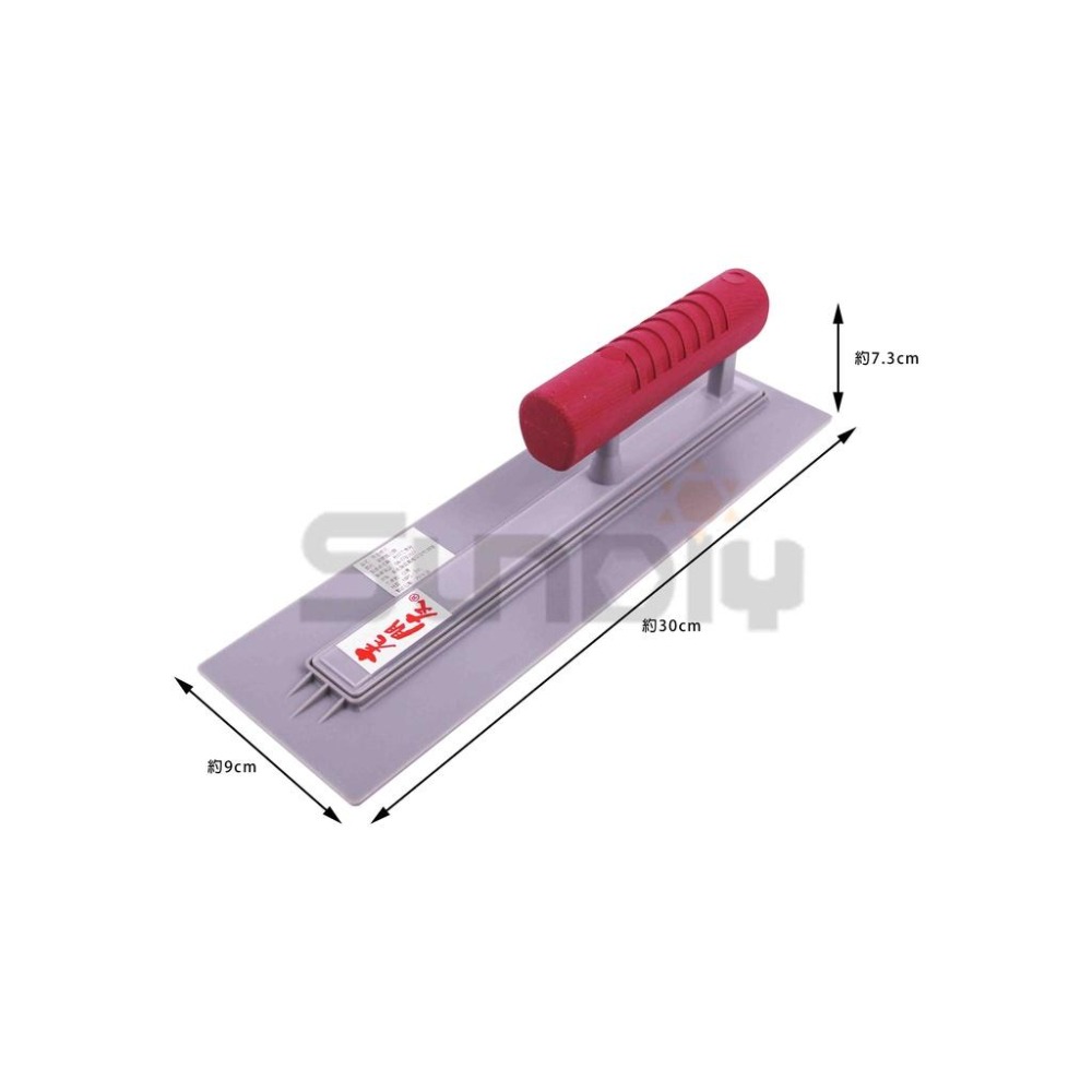 (推刀)老朋友 PVC角推刀/水泥抹刀/推刀/鏝刀/鋼刀/泥做/批土/平整-(灰色平底/紅膠柄鏝刀)-細節圖3