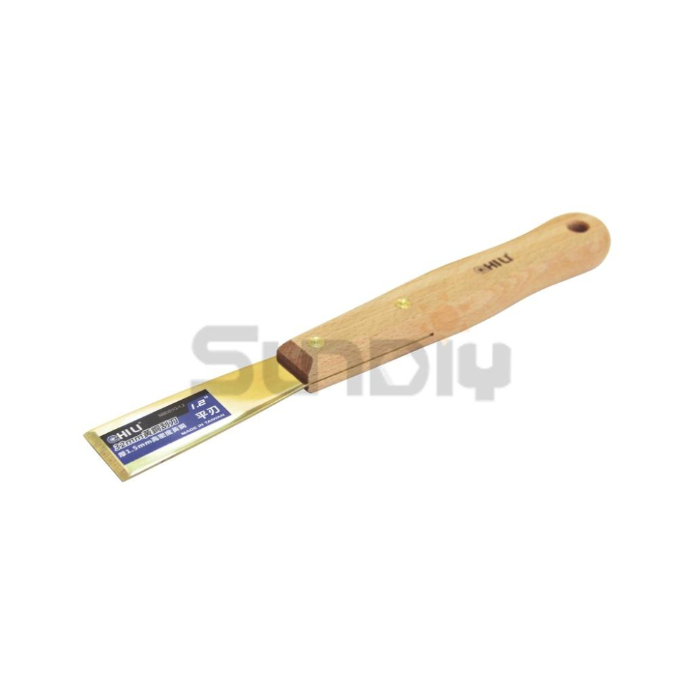 (燦光五金)長木柄黃銅漆杯(刮刀)/低火花黃銅刮刀/滾輪除銹除鏽刮刀/油漆刮刀/山毛櫸 BBS-32(平刃)寬32MM-細節圖3