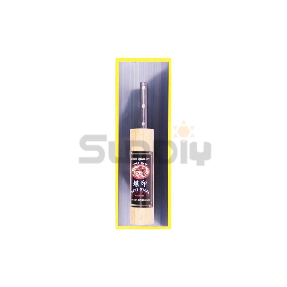 (抹刀)蝶印 海棉抹刀/角推刀/鐵抹刀/鋼抹刀/水泥抹刀/推刀/鋼刀/泥做/批土/平整-240mm(黃)-細節圖2