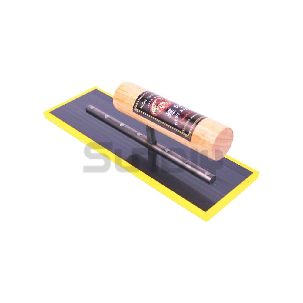 (抹刀)蝶印 海棉抹刀/角推刀/鐵抹刀/鋼抹刀/水泥抹刀/推刀/鋼刀/泥做/批土/平整-240mm(黃)-細節圖4