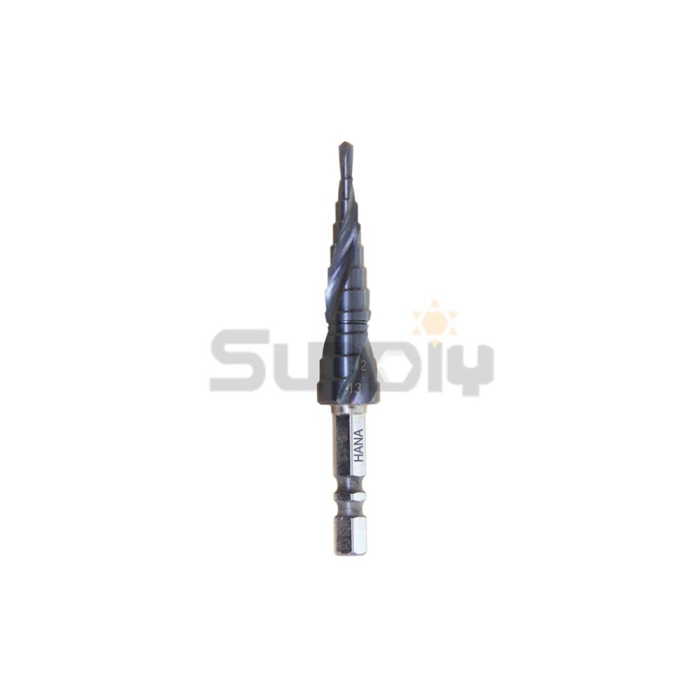 (燦光五金)六角柄階梯鑽頭/階梯鑽頭/階梯鑽尾/螺旋/鑽尾/六角柄電鑽/梯型圓穴鑽 (HANA)黑鈦高速鋼/HH-13-細節圖4