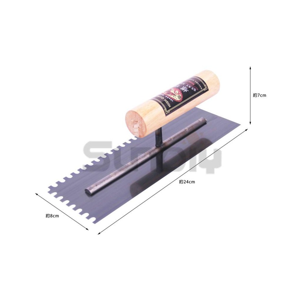 (抹刀)蝶印 太魯抹刀/太裕推刀/水泥抹刀/推刀/鋼刀/泥做/批土/太魯/平整/1分半-240mm(中深)-細節圖2