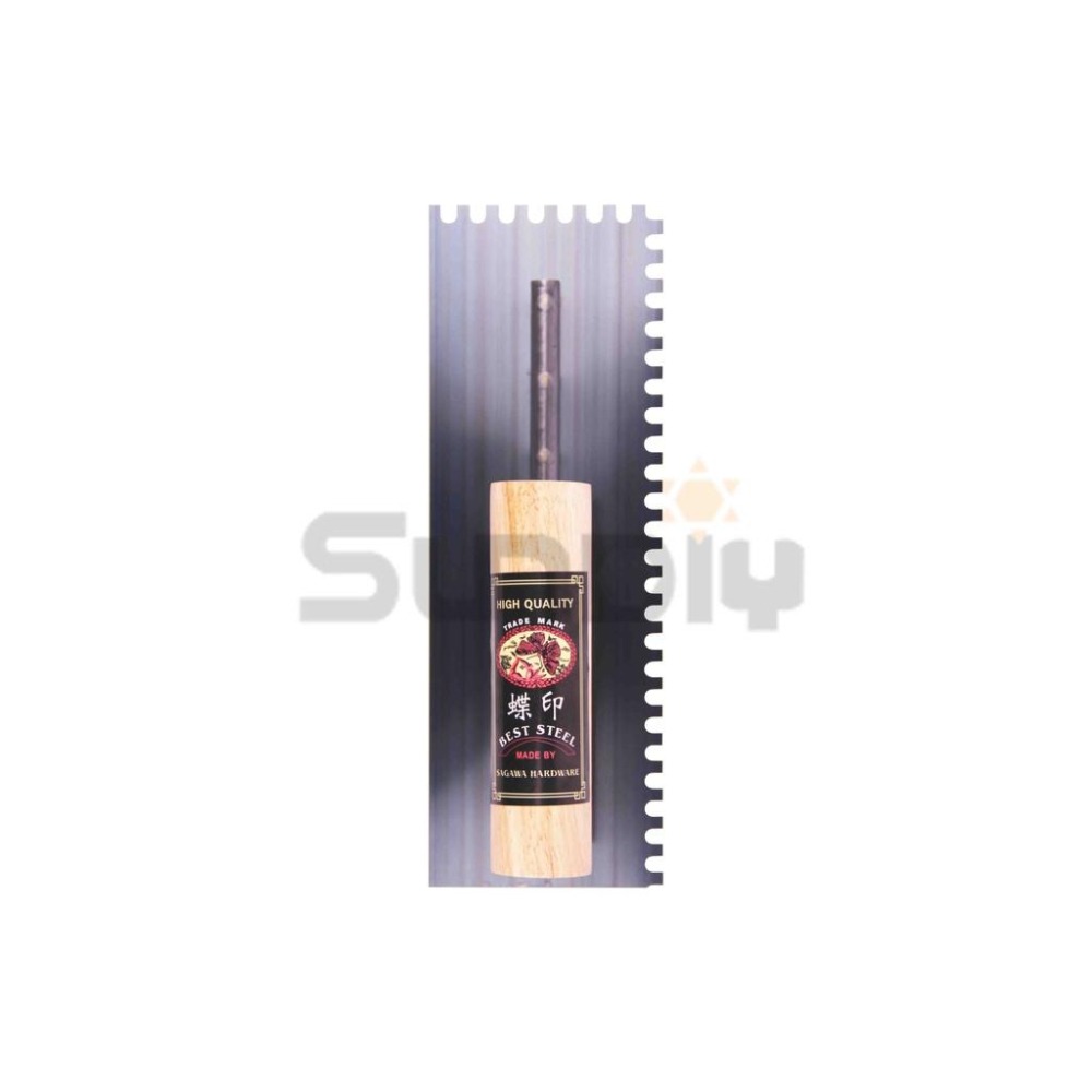 (抹刀)蝶印 太魯抹刀/太裕推刀/水泥抹刀/推刀/鋼刀/泥做/批土/太魯/平整/1分半-240mm(中深)-細節圖4