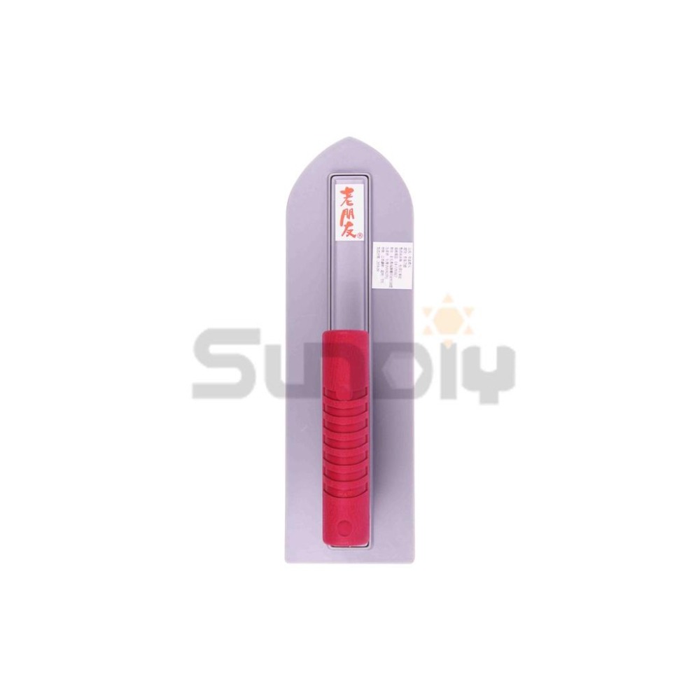 (推刀)老朋友 PVC尖推刀/水泥抹刀/推刀/鏝刀/鋼刀/泥做/批土/平整-(灰色平底/紅膠柄鏝刀)-細節圖2