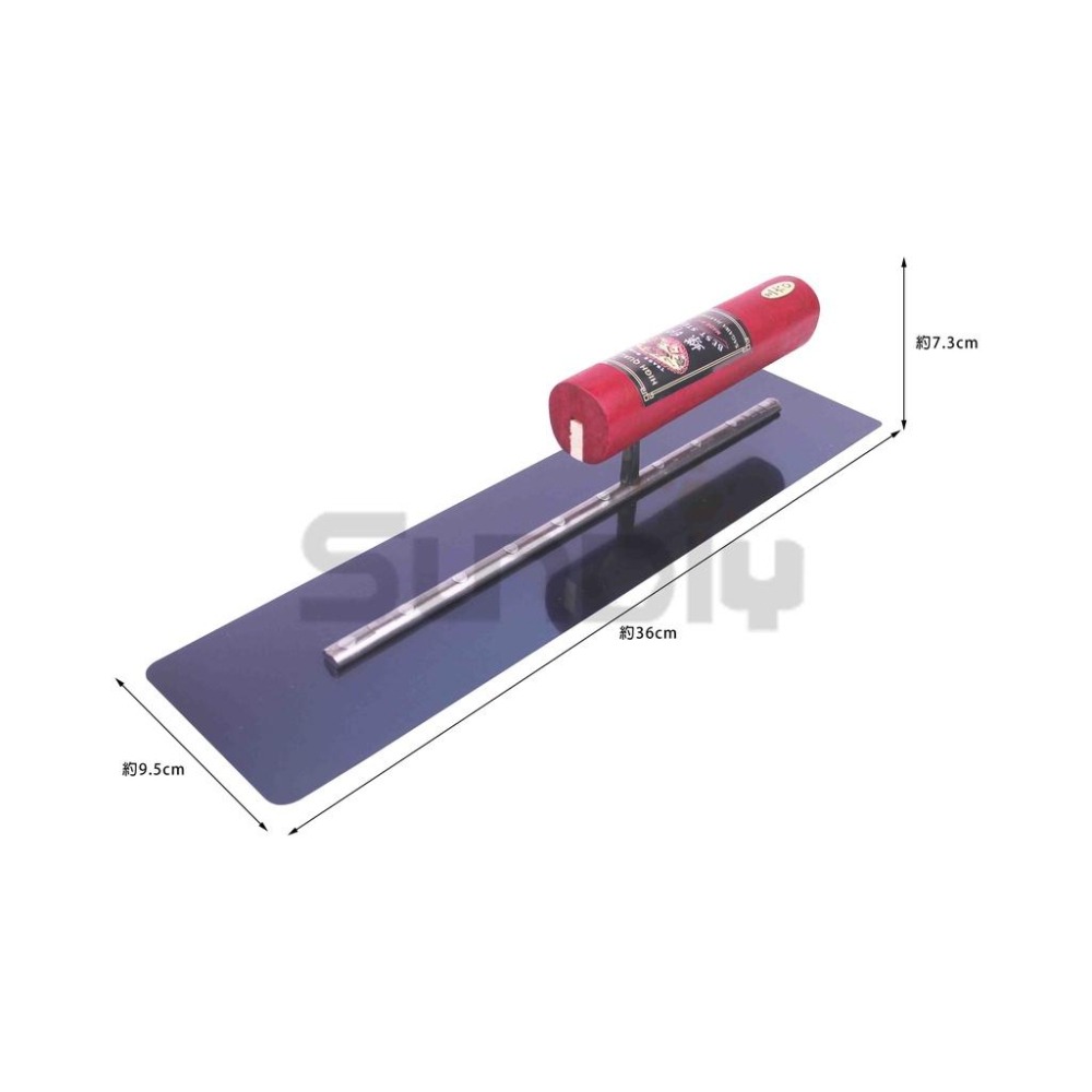 (推刀)蝶印 角推刀/鐵抹刀/鋼抹刀/水泥抹刀/推刀/鋼刀/泥做/批土/平整(1尺2)10釘-(寬9.5/窄8cm)-細節圖2