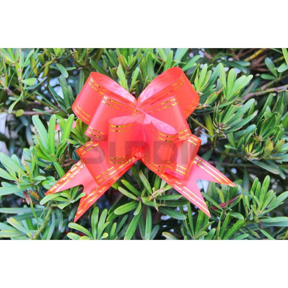 (大型工具)開工彩帶花/手拉花/動工彩帶/鳳梨花/花彩帶/開花禮球/剪綵用品/彩球-(紅色金邊)1包10入-細節圖4