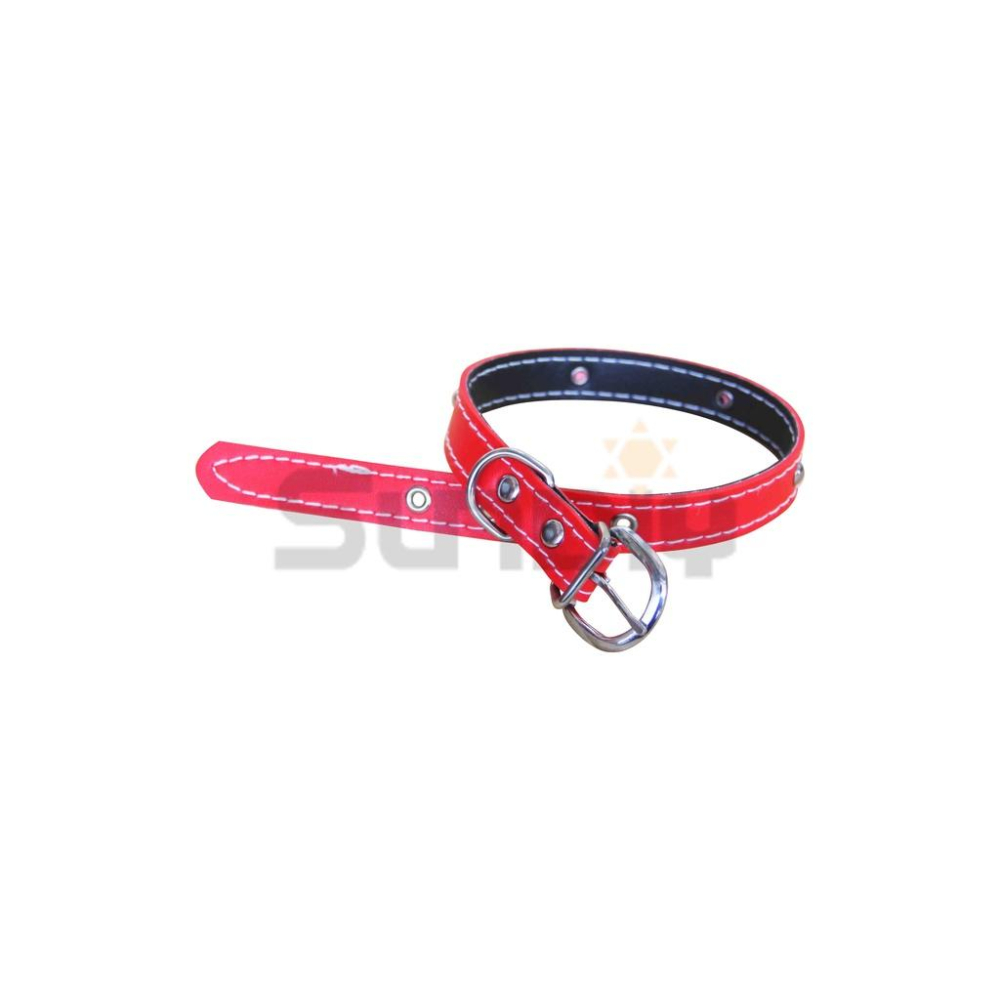 (燦光五金)PVC首鍊/PVC犬皮帶/雙層狗皮帶/狗項鍊/狗頸圈/狗項圈/寵物項圈  中(46cm)最長半徑約14cm-細節圖2