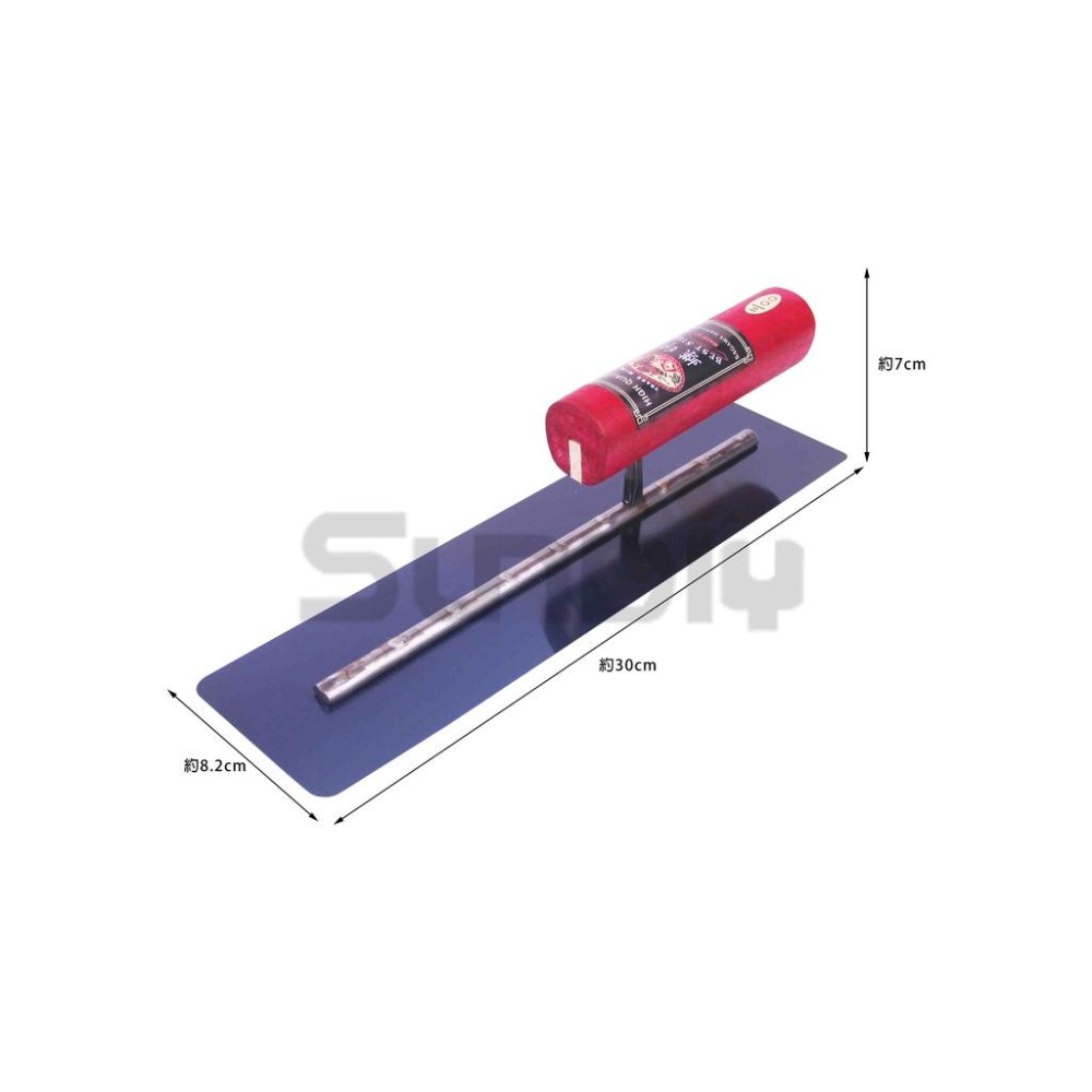 (推刀)蝶印 角推刀/鐵抹刀/鋼抹刀/水泥抹刀/推刀/鋼刀/泥做/批土/平整(1尺)9孔-(寬9.5/窄8cm)-細節圖3