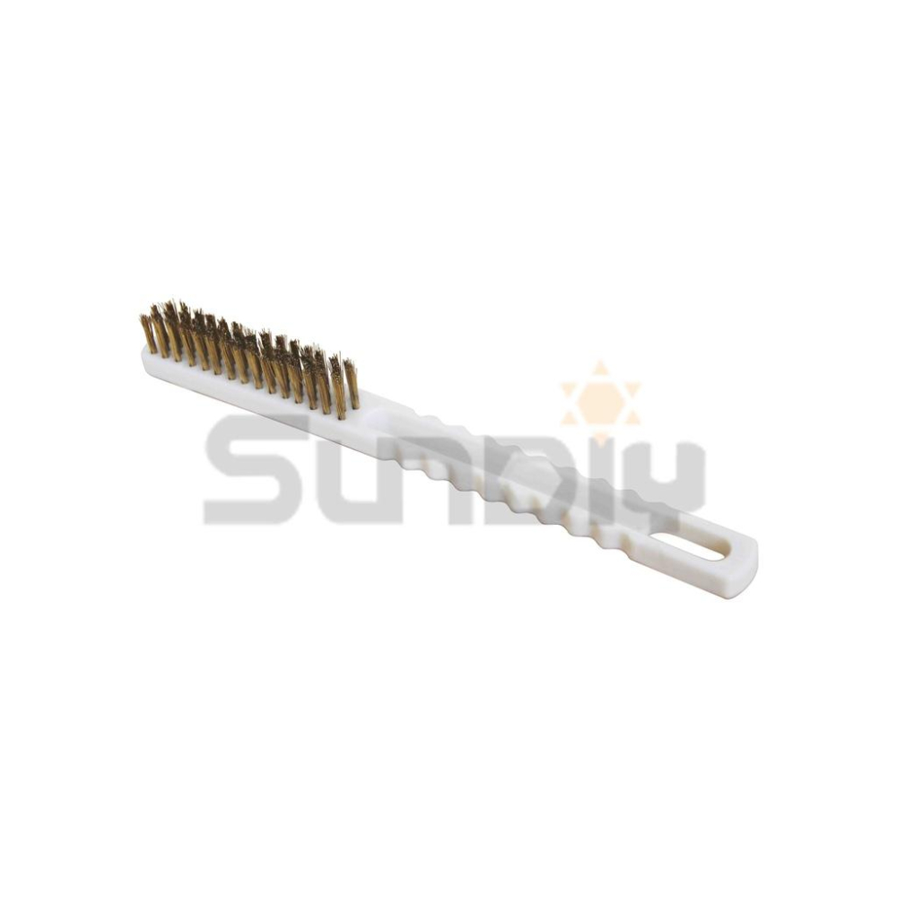 (燦光五金)四行銅刷/銅刷/除鏽刷/鋼絲刷/鋼刷/鐵絲刷/烤肉刷/燒烤刷 白膠柄.義發/4015P-細節圖3