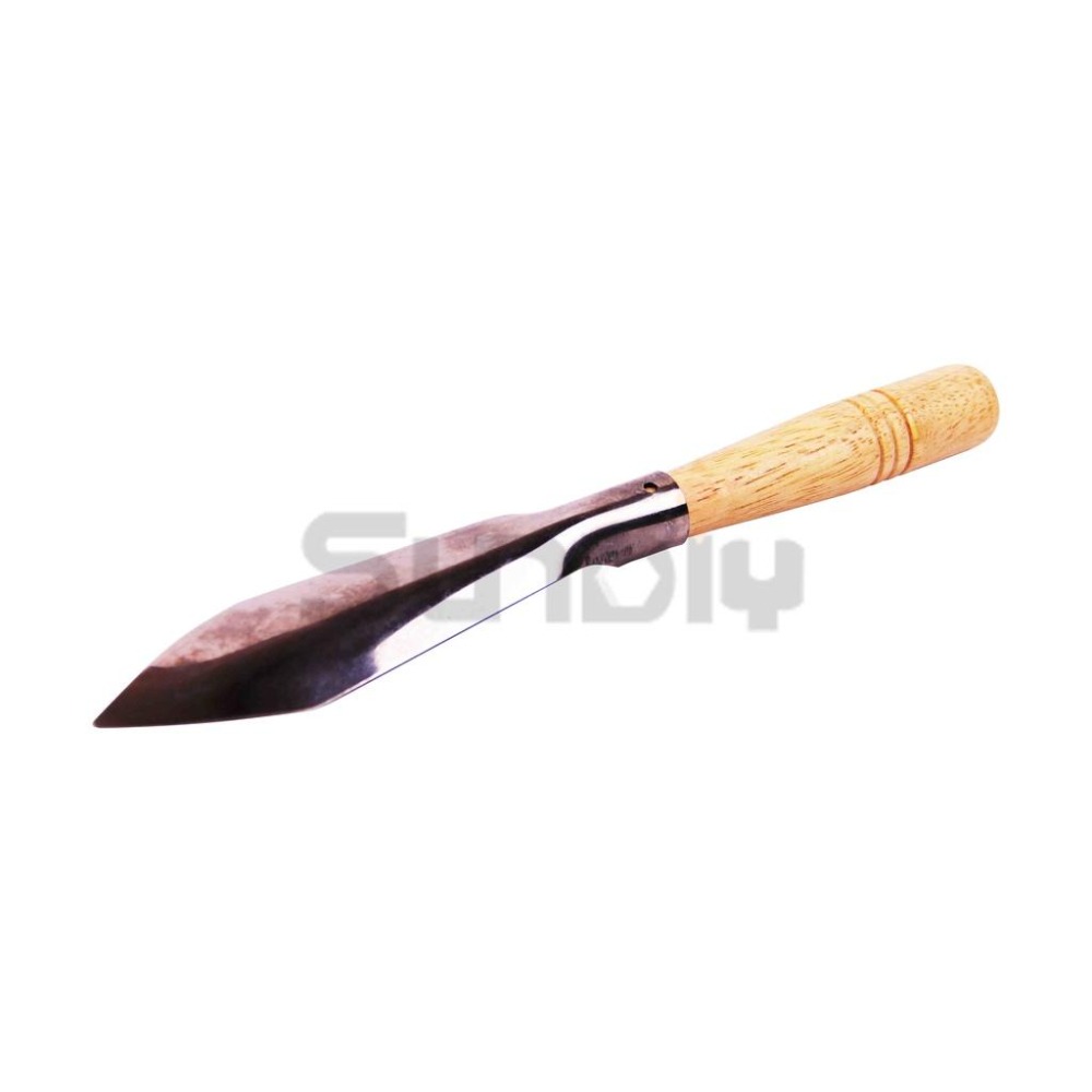 (燦光五金)白鋼菜也/菜鏟/移植鏟/不鏽鋼菜也/鏟子/園藝鏟/農作/花鏟 半丸/尖箭 金葉(4.5*18)-細節圖3