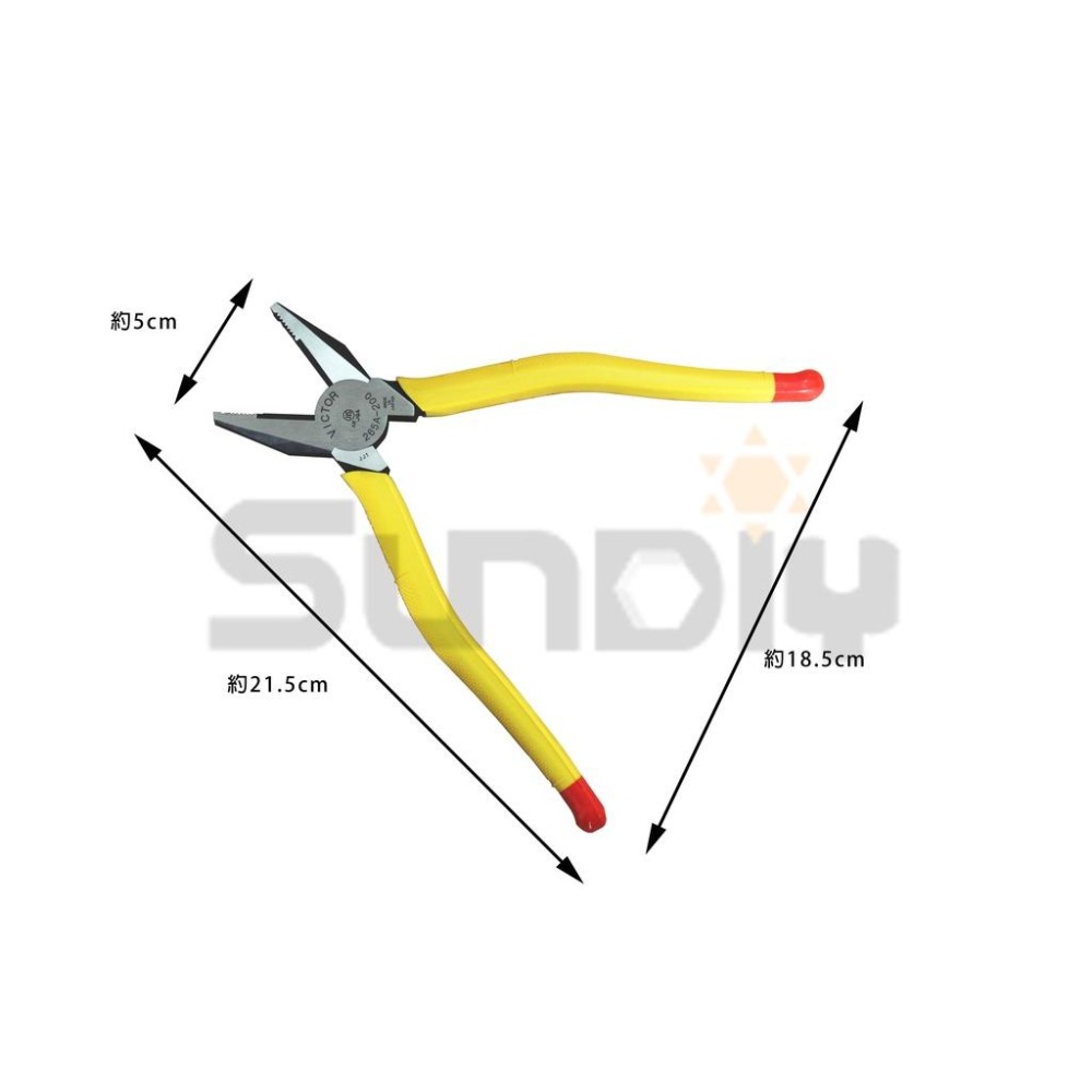 (手工具-鉗)勝利(日) 附套鋼絲鉗/鋼絲鉗/老虎鉗/剝線鉗/剪鋼絲/壓端-8＂(265A-200)-細節圖3