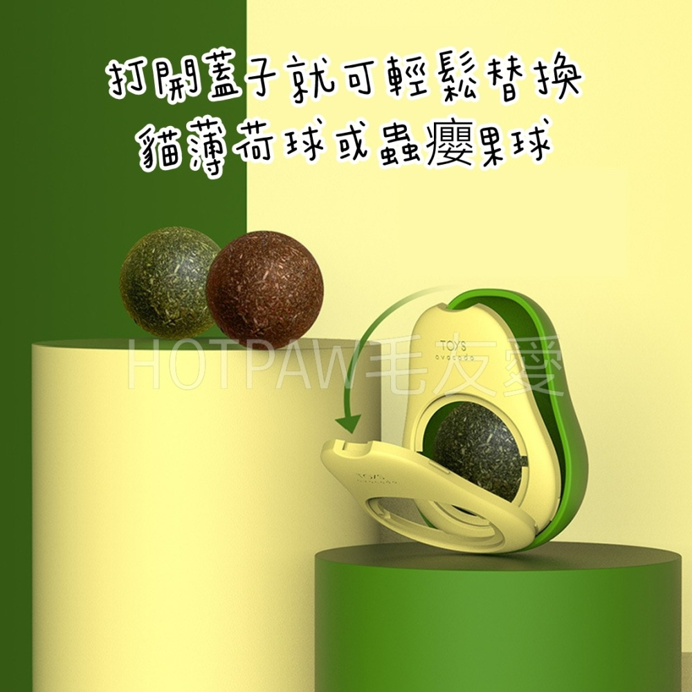 【毛友愛】現貨快速出貨 貓咪貓薄荷蟲癭果玩具 舔舔玩具 潔齒玩具 酪梨貓薄荷球 荷包蛋貓薄荷球 可貼牆 磨牙玩具 可換芯-細節圖2