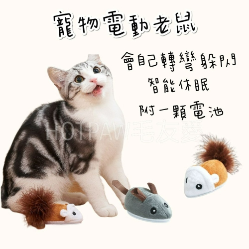 【毛友愛】快速出貨現貨 寵物電動老鼠玩具 電池款 自動變換路線 自動待機 老鼠玩具 貓玩具 寵物玩具 自嗨玩具 智能老鼠