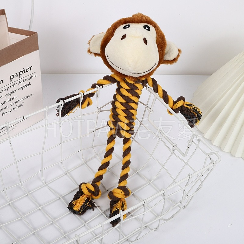 【毛友愛】現貨快速出貨 寵物動物棉繩拉繩 耐咬玩具 磨牙玩具 互動玩具 麻繩玩具 發洩玩具 狗玩具 寵物玩具-細節圖7