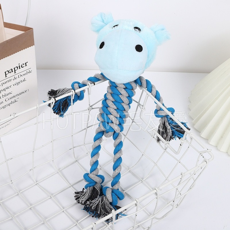 【毛友愛】現貨快速出貨 寵物動物棉繩拉繩 耐咬玩具 磨牙玩具 互動玩具 麻繩玩具 發洩玩具 狗玩具 寵物玩具-細節圖8