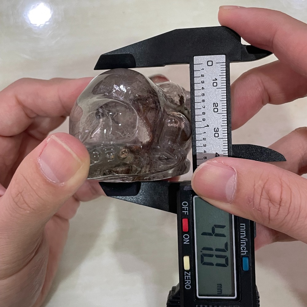 意象幽靈金蟾 幽靈水晶 帶彩虹光 三腳蟾蜍 三腳金蟾 招財開運擺件 附專屬帶彩燈底座 贈已穿孔粉晶愛心-細節圖11