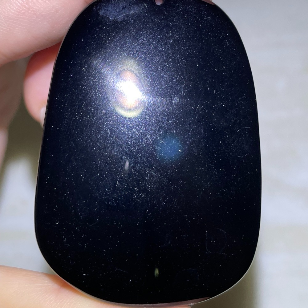 純天然黑曜 黑曜石 龍牌吊墜 招財開運 附贈琉璃鍊-細節圖4