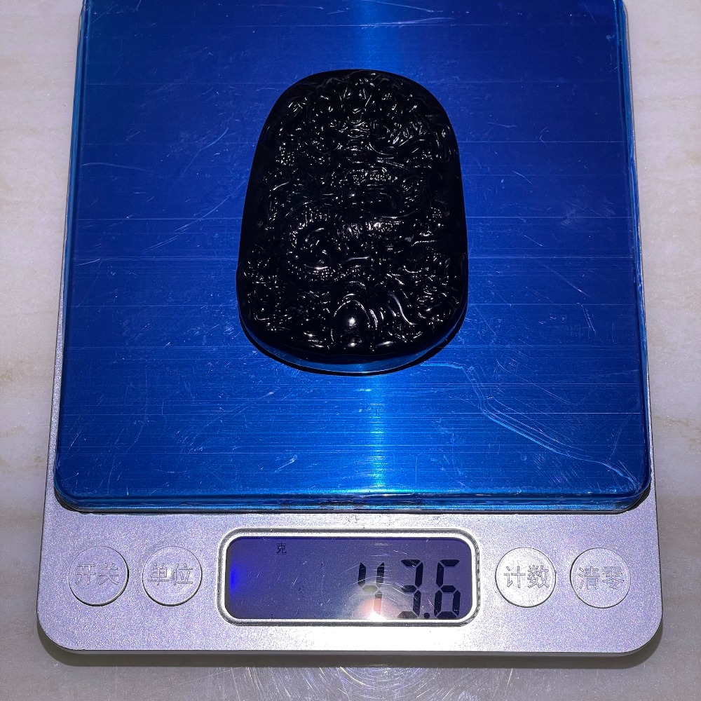 純天然黑曜 黑曜石 龍牌吊墜 招財開運 附贈琉璃鍊-細節圖7