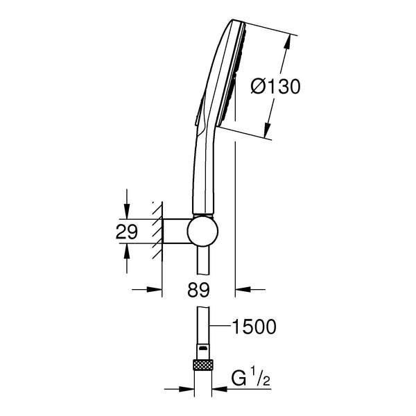 現貨 Grohe Rainshower Smartactive 蓮蓬頭組 (蓮蓬頭+軟管+固定件)-細節圖5