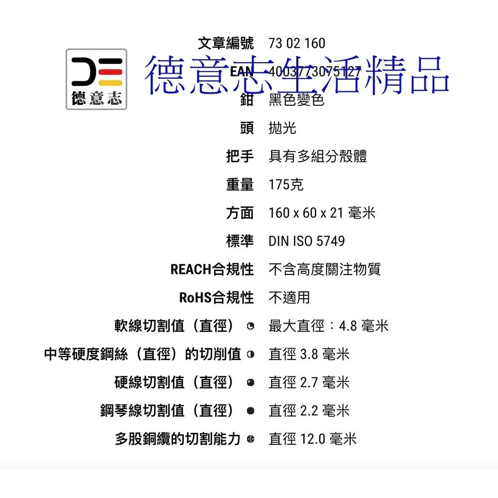 現貨 Knipex 73 02 160 X-Cut 緊湊型 斜口鉗-細節圖6