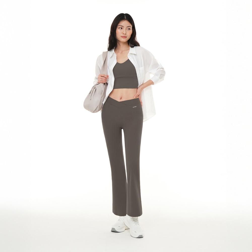 ANDAR Air Cooling 直條紋透氣喇叭褲 休閒 瑜珈 健身 運動褲 日常穿搭 長褲-細節圖2