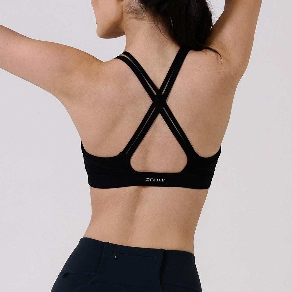 ANDAR 交叉美背網紗運動內衣 運動 健身 假兩件式運動內衣 重訓 瑜珈 皮拉提斯-細節圖6