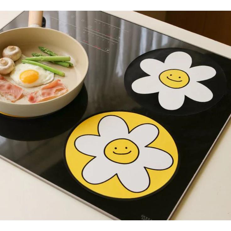 韓國 IH電磁爐專用 防燒焦防汙防刮 IH爐保護墊 導熱墊 防刮 防髒 止滑 桌墊 矽膠保護墊 IH爐導熱墊 導熱 花朵-細節圖5