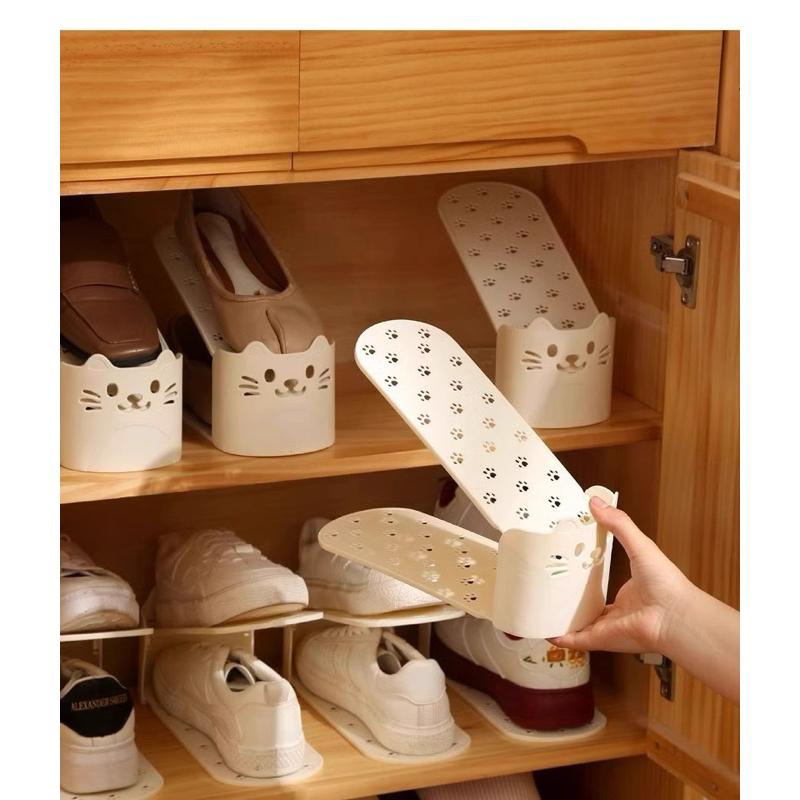 貓咪鞋架 雙層可調式鞋架 收納架 置物架 鞋櫃 鞋托 收納神器 居家必備-細節圖2