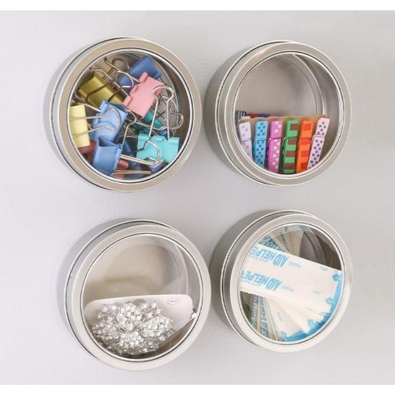 🇯🇵 ECHO 磁吸收納盒 冰箱收納盒 磁鐵圓形鐵盒 廚房 文具 辦公 小物收納-細節圖2