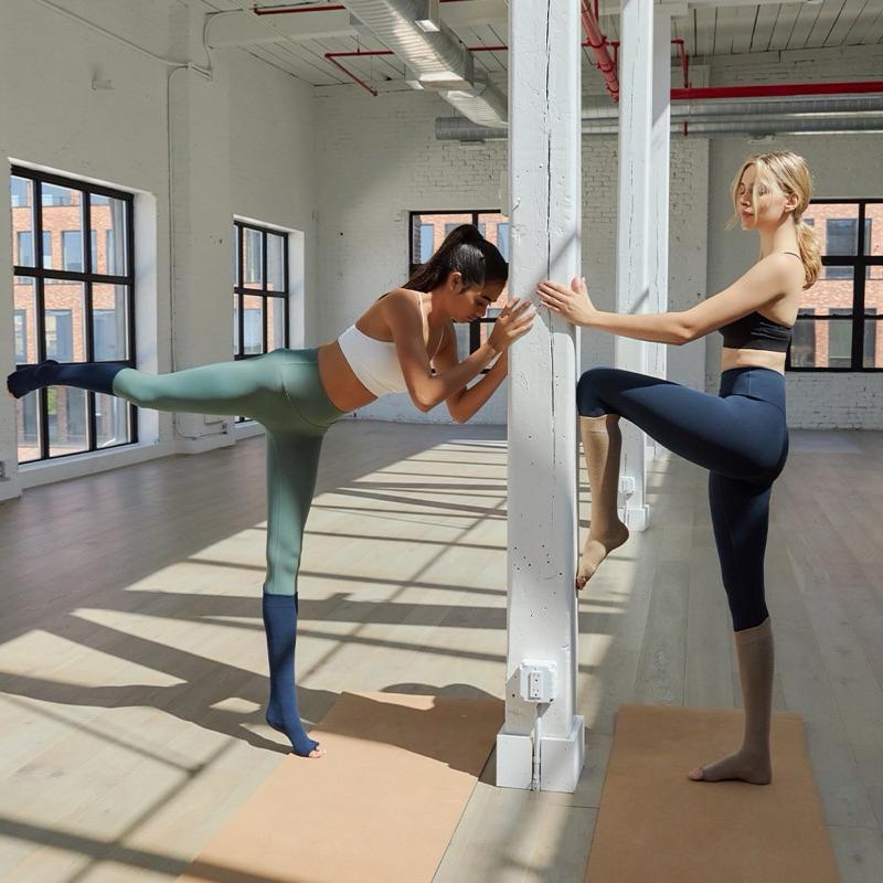 ANDAR 長襪 露趾襪 止滑 瑜珈 運動 保暖 防滑襪 皮拉提斯 長筒襪 止滑襪 瑜珈襪 伸展-細節圖4