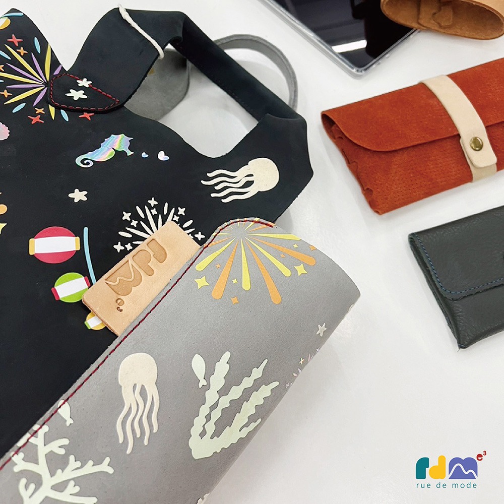 【客製化】限量款-日本限定 花火真皮撞色皮革手提包-規格圖9