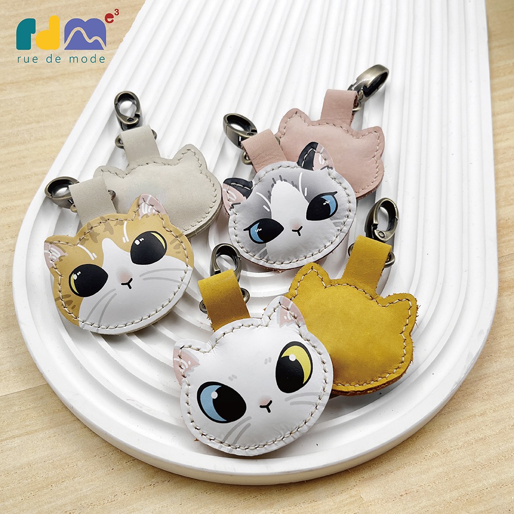 【與麥子們攜手合作】萌貓真皮鑰匙圈 第二彈-細節圖2