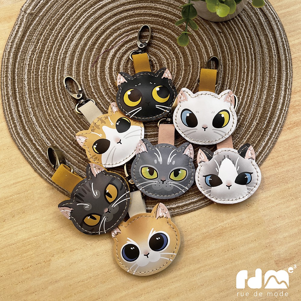 【與麥子們攜手合作】萌貓真皮鑰匙圈 第二彈-細節圖4