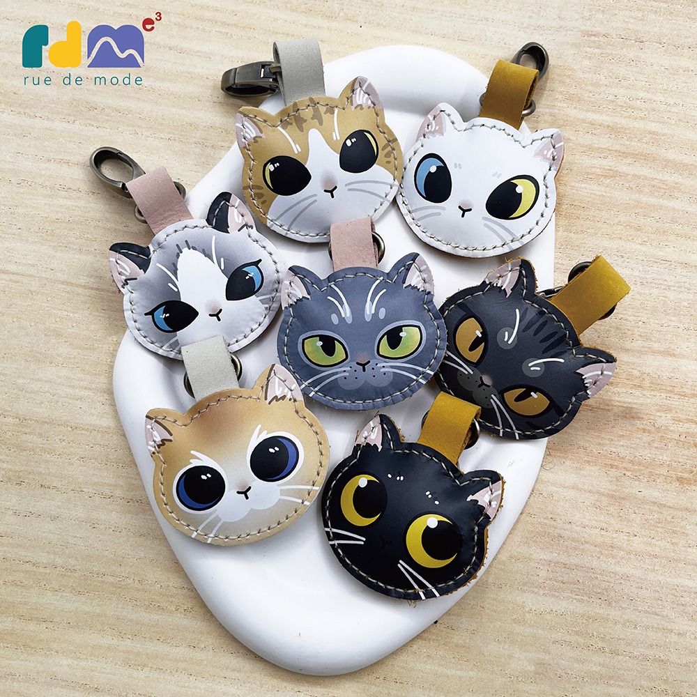 【與麥子們攜手合作】萌貓真皮鑰匙圈 第二彈-細節圖5