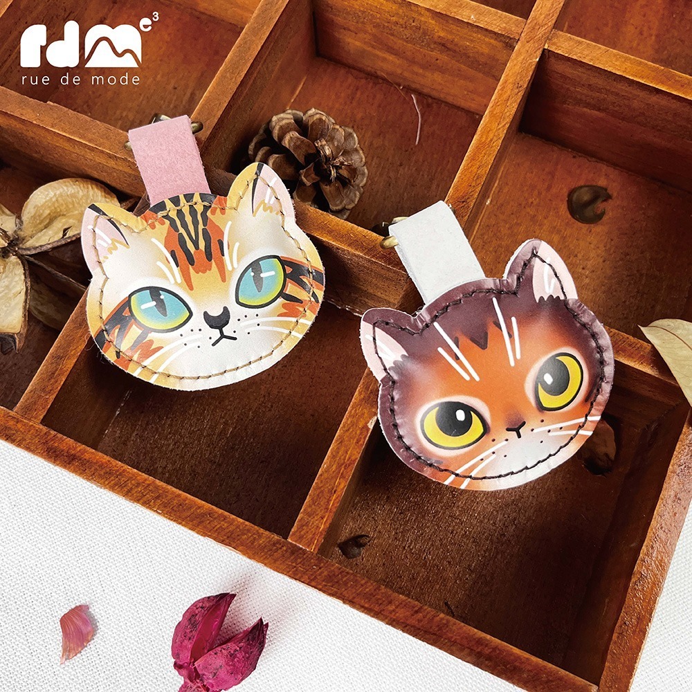 【與麥子們攜手合作】萌貓真皮鑰匙圈 第三彈-細節圖2