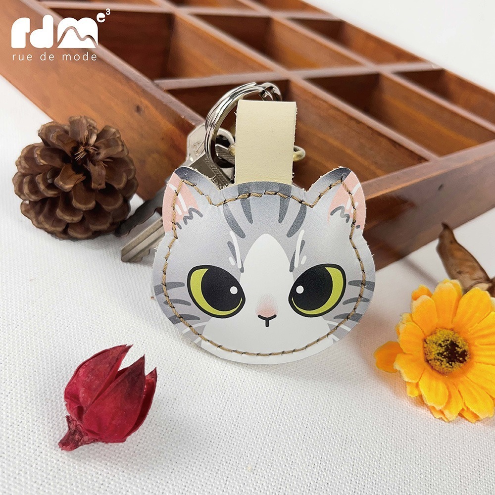 【與麥子們攜手合作】萌貓真皮鑰匙圈 第三彈-細節圖3