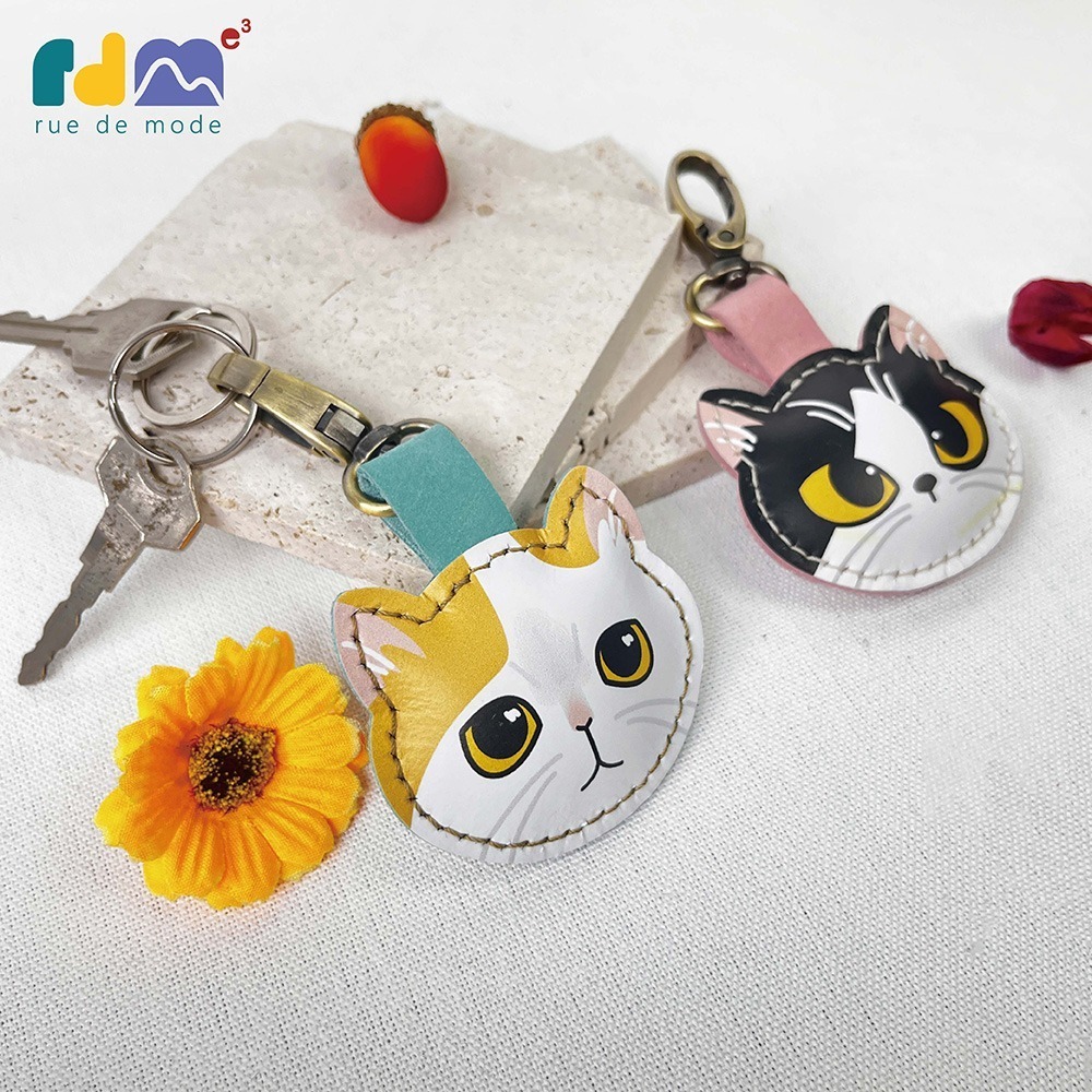 【與麥子們攜手合作】萌貓真皮鑰匙圈 第三彈-細節圖8