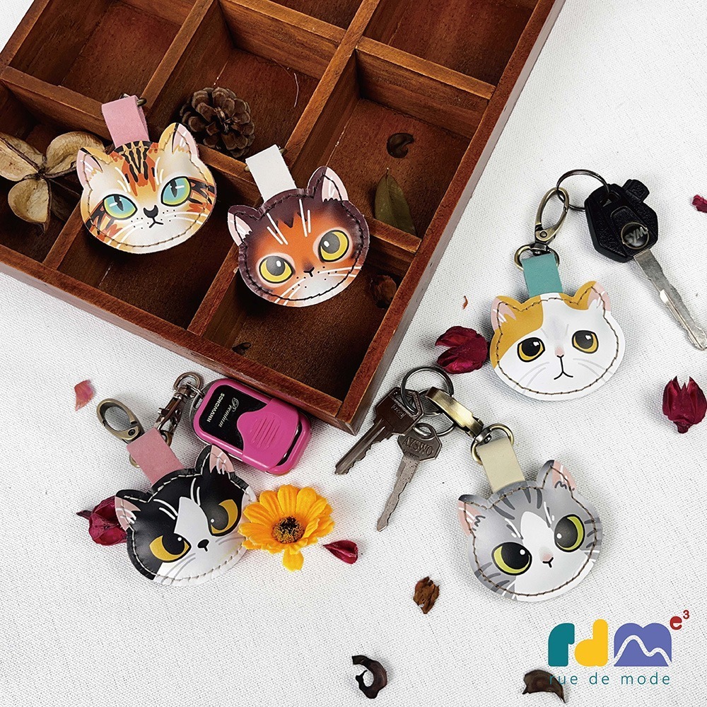 【與麥子們攜手合作】萌貓真皮鑰匙圈 第三彈-細節圖11