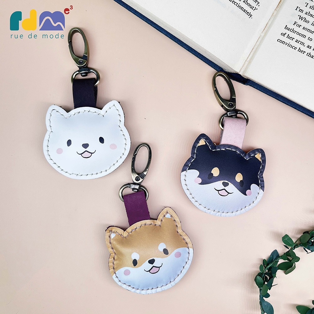 【與麥子們攜手合作】柴柴真皮鑰匙圈-細節圖2