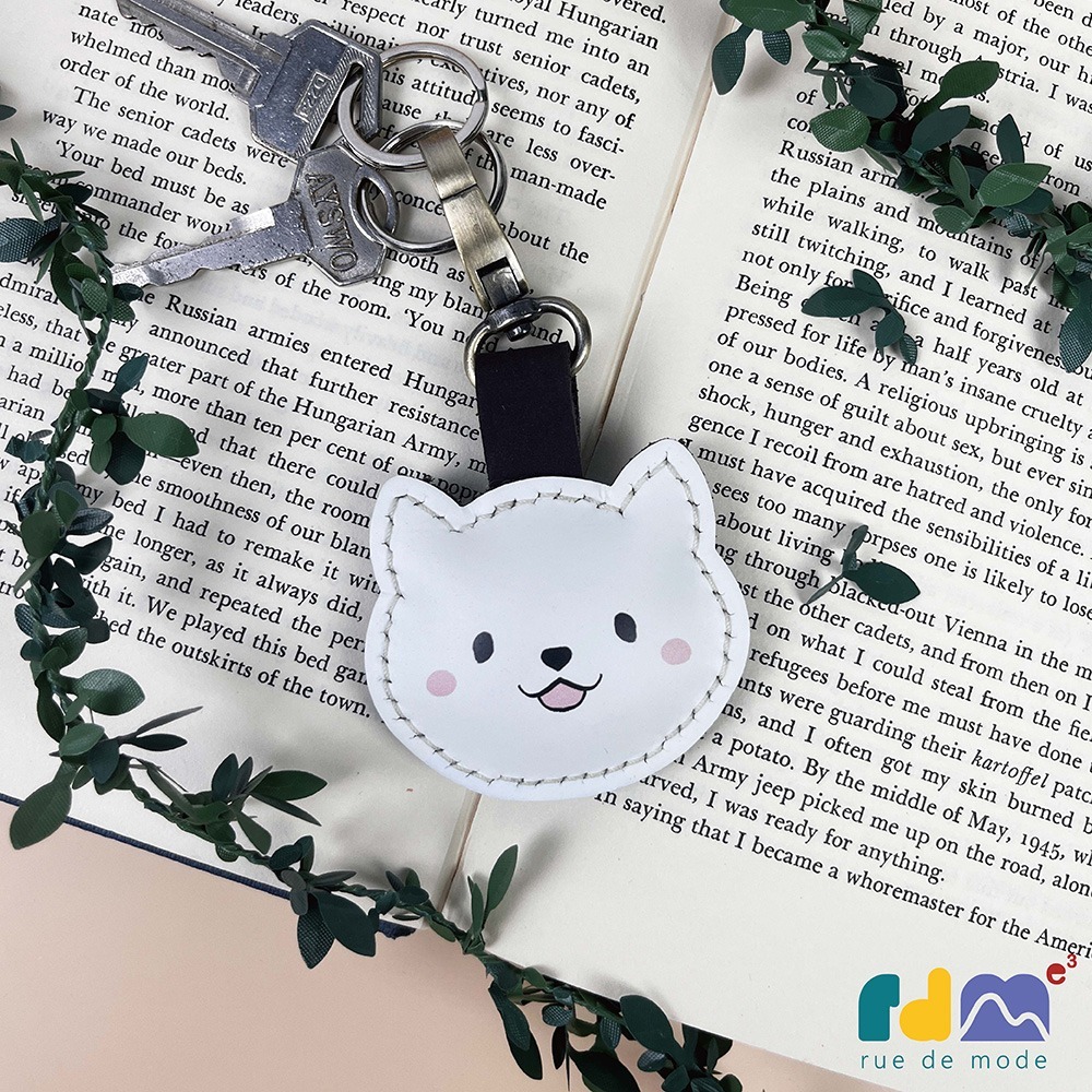 【與麥子們攜手合作】柴柴真皮鑰匙圈-細節圖4