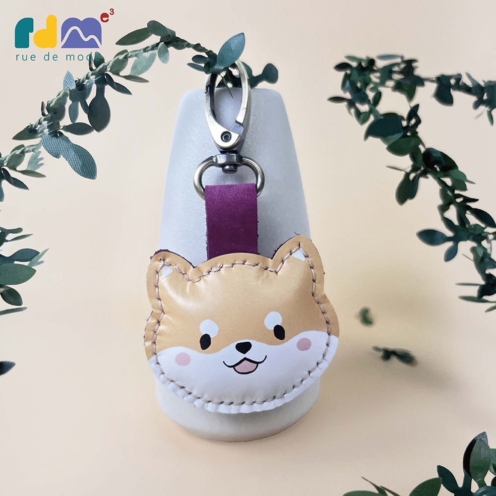 【與麥子們攜手合作】柴柴真皮鑰匙圈-細節圖6