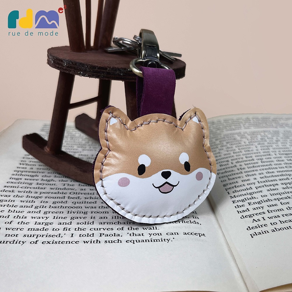 【與麥子們攜手合作】柴柴真皮鑰匙圈-細節圖8