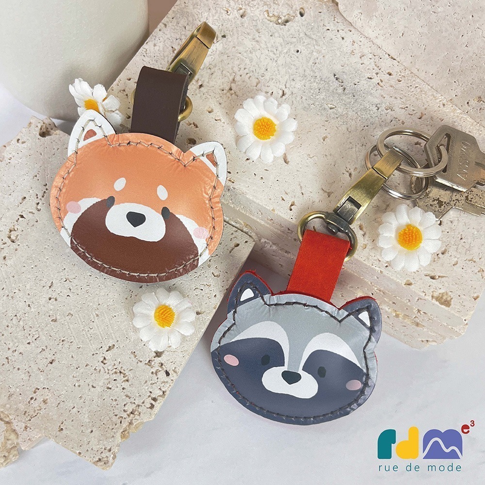 【與麥子們攜手合作】森林萌友真皮鑰匙圈-細節圖3