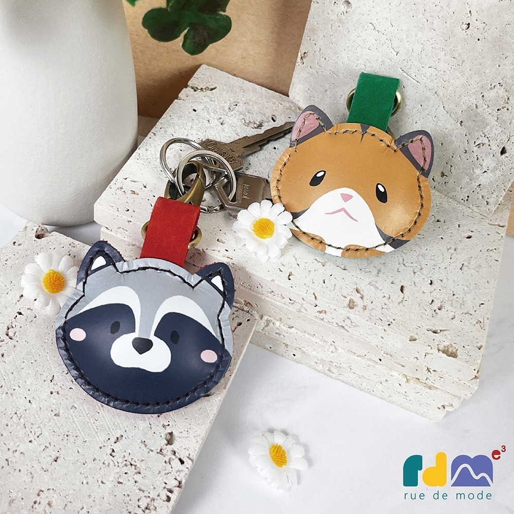 【與麥子們攜手合作】森林萌友真皮鑰匙圈-細節圖4